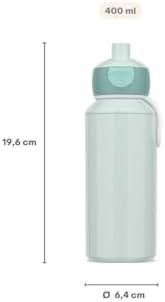 - Campus içecek şişesi, su şişesi, okul için sızdırmaz şişe, tekrar kullanılabilir, BPA içermez ve bulaşık makinesinde yıkanabilir, 400 ml,