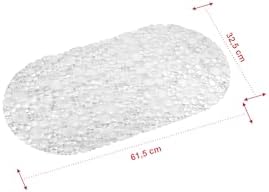 Premium Serisi Banyo - Küvet İçi Kaydırmaz Vantuzlu Yuvarlak Desenli Paspas 62 x 32 cm, Şeffaf