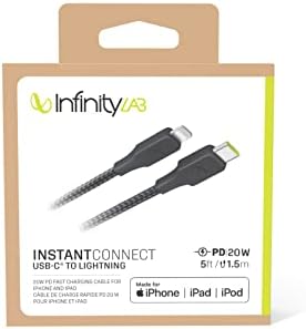by - InstantConnect Kablo USB-C Lightning,Siyah,1.5m