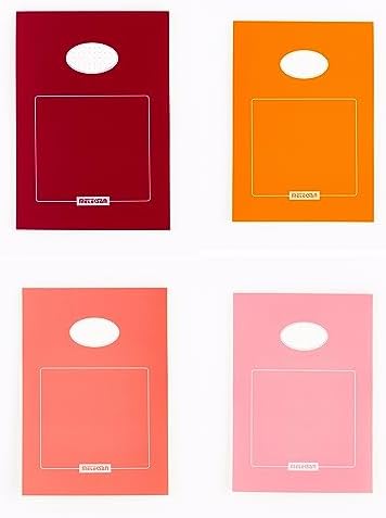 A5 Renkli Bloknot 50 Yaprak, Noktalı 4'lü Paket, Bordo, Turuncu,, Pembe