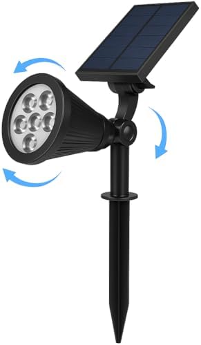 7W Solar LED Bahçe Armatürü 3200K Günışığı – Güneş Enerjili Kazıklı & Duvar Montajlı Çim Aydınlatma Lambası – 7 LED, IP65, 90 Lümen, 140x270x95 mm