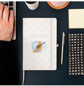 Sen Kalbimde Çalan Müziksin Mottolu Minimal Tasarımlı Çizgili Not Defteri 13 Cm X 21 Cm 100 Yaprak