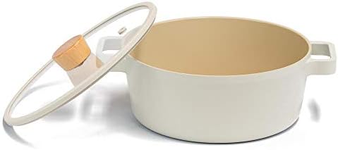 Cam Kapaklı Alüminyum Döküm Tencere 24Cm, Bej D-Neof224