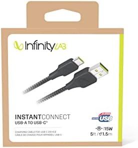 by - InstantConnect Kablo USB-A USB-C,Siyah,1.5m
