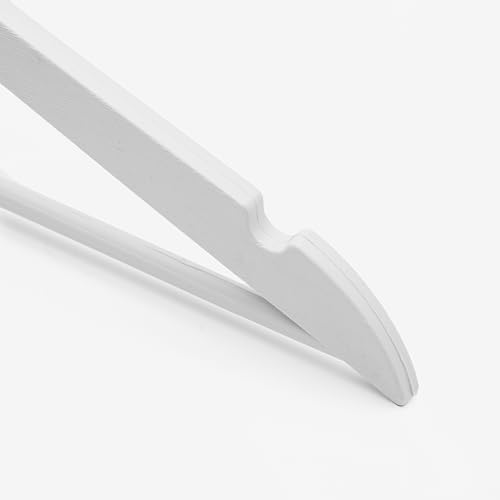 24 Adet Beyaz Ahşap Görünümlü Plastik Askı Kıyafet Elbise Gömlek Askısı