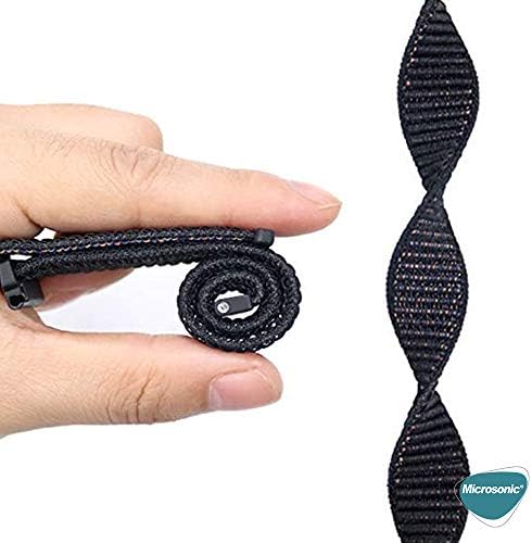 2 için Kordon Hasırlı Woven Sport Loop Siyah