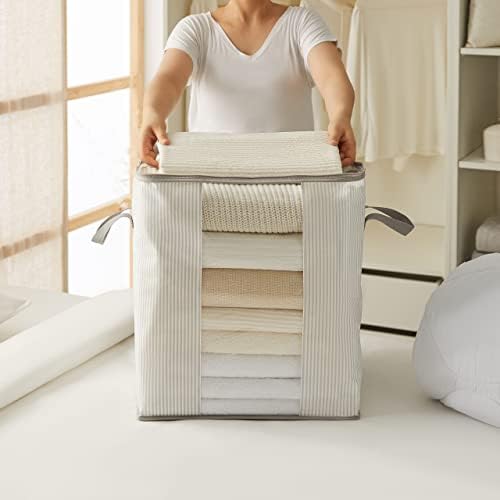 2'li Pvc Pencereli Stuff & Things Gri Çizgili Hurç Set