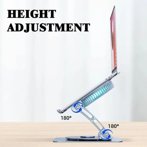 804D 360 Derece Dönebilir Alüminyum Katlanabilir Laptop Standı (Koyu Gri)
