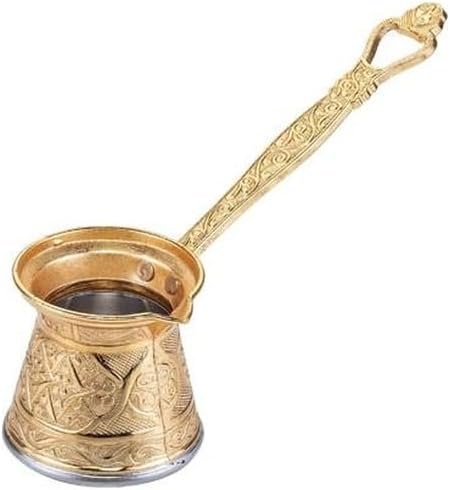 Kosova 1 Döküm Kahve Cezvesi 1-2 Kişilik Altın Rengi