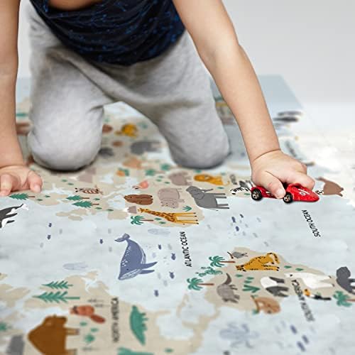 Hayvanlar Atlası Tasarımlı Çocuk Oyun Matı - Bebek Oyun Halısı