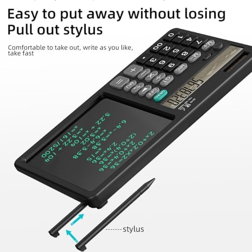Büyük El Yazma LCD Not Defteri ile 12 Basamaklı Masaüstü Hesap Makinesi. Ofis, Okul, Ev için Güneş Enerjili Standart Fonksiyon Hesaplayıcısı