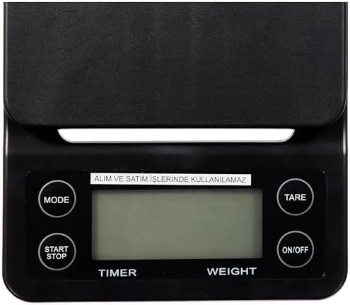 BETHJIAM Hassas Kahve Tartısı, Mutfak Tartısı - Hassaslık: 0.1 gr. / Max: 3 kg - Zamanlayıcılı Dijital Tartı, Terazi, Çok Renkli
