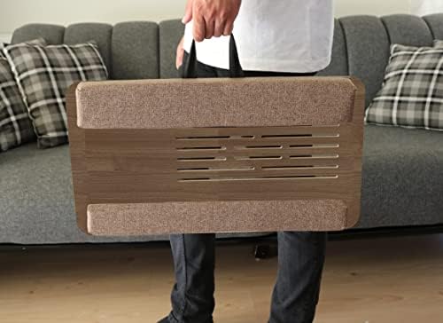 Axolotl Telefon Ve Tablet Bölmeli Minderli Laptop Sehpası Notebook Bilgisayar Çalışma Masası, Antik Meşe