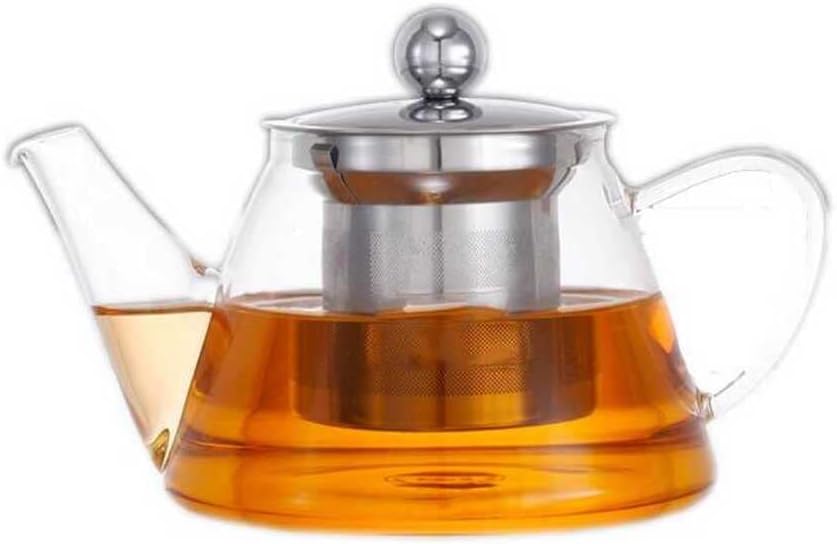 Cam Bitki Çayı Demliği 500 ml - Çelik Süzgeçli Demlik