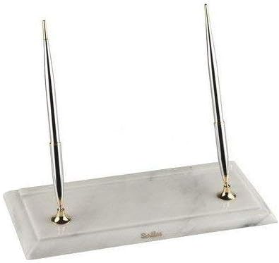 İkili kalem Masa Takımı Beyaz Mermerli, Dolma Kalem-Dolma Kalem Krom