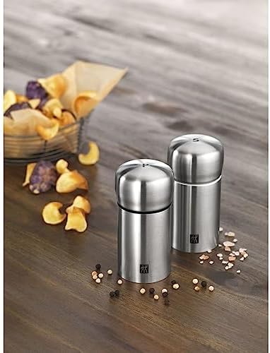 Tuz-Karabiber Değirmen Seti, Paslanmaz Çelik, Gümüş Rengi, 100 ml, 10.7 x 5.5 x 10.7 cm