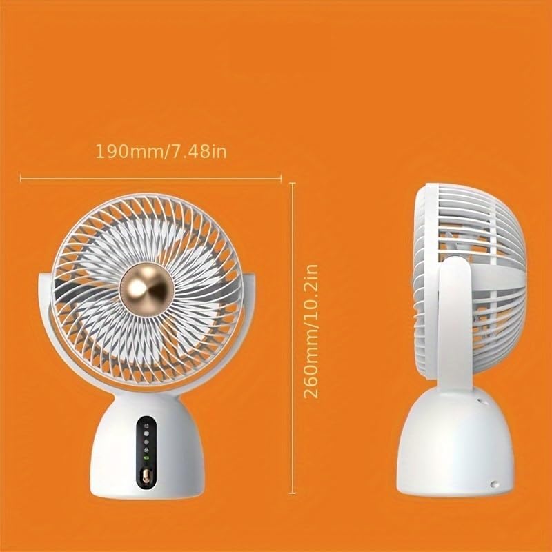 HP-F07 USB Şarjlı Sessiz Masaüstü Mini Fan 360 Derece Ayarlanabilir Gövde Vantilatör