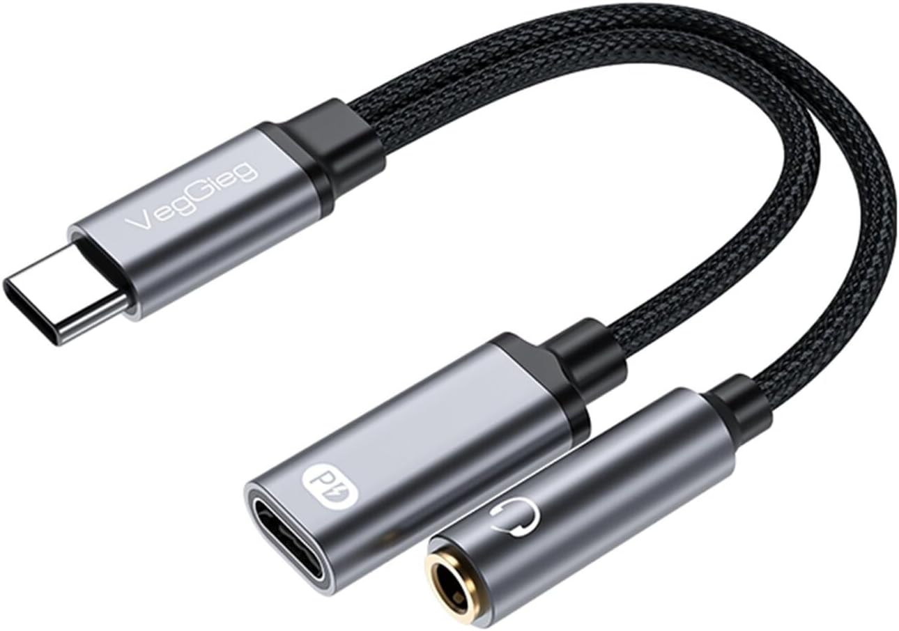 Type-C to 3.5mm Kulaklık ve Type-C Şarj Dönüştürücü Adaptör