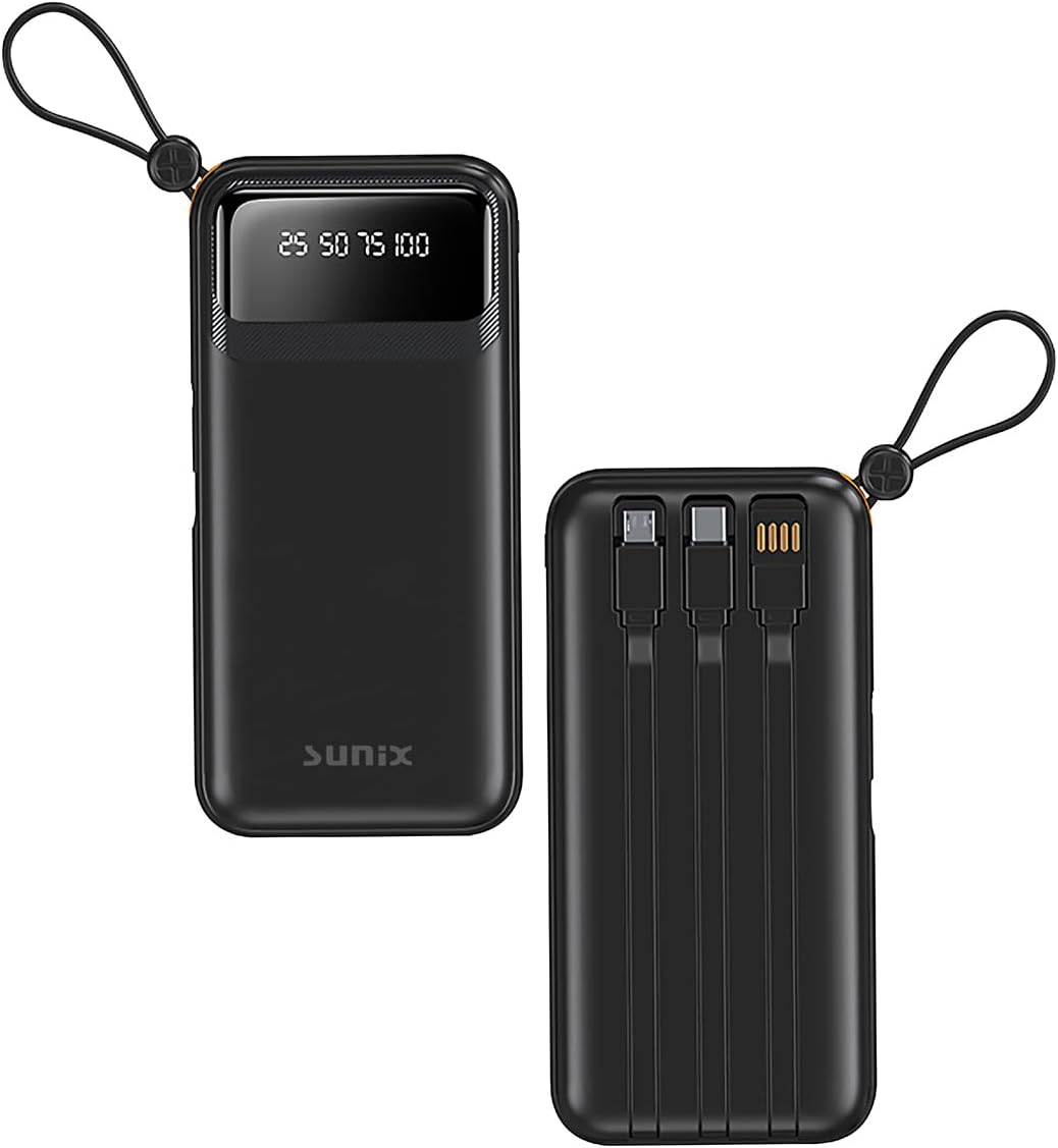 10.000 Mah Dijital Göstergeli Kendinden Kablolu Powerbank Siyah PB-120