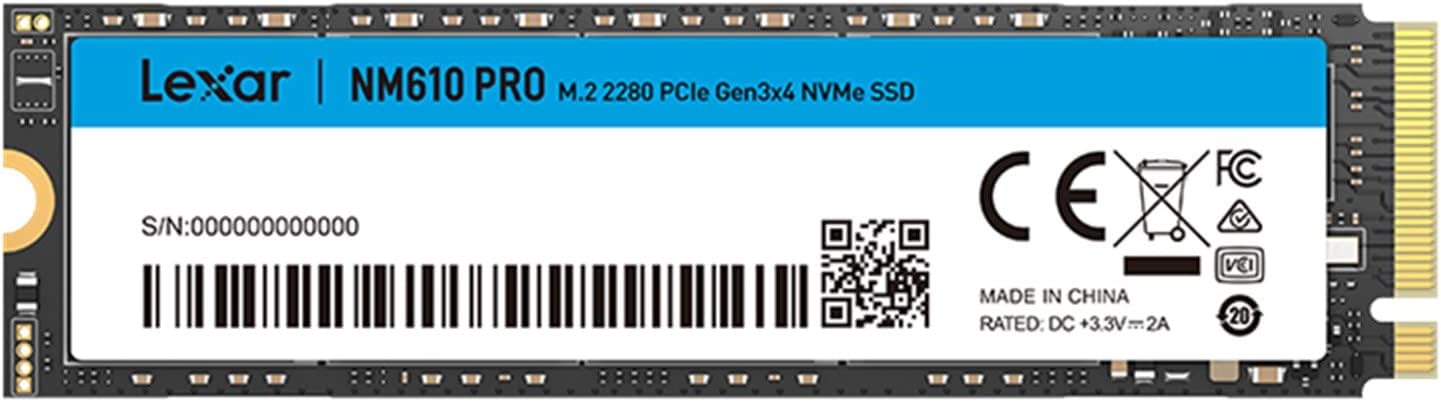 NM610PRO 2TB SSD, M.2 2280 PCIe Gen3x4 NVMe 1.4 dahili, 3300 MB/sn'ye kadar okuma, 2600 yazı, dahili 3D NAND State sürücü, dizüstü, masaüstü için