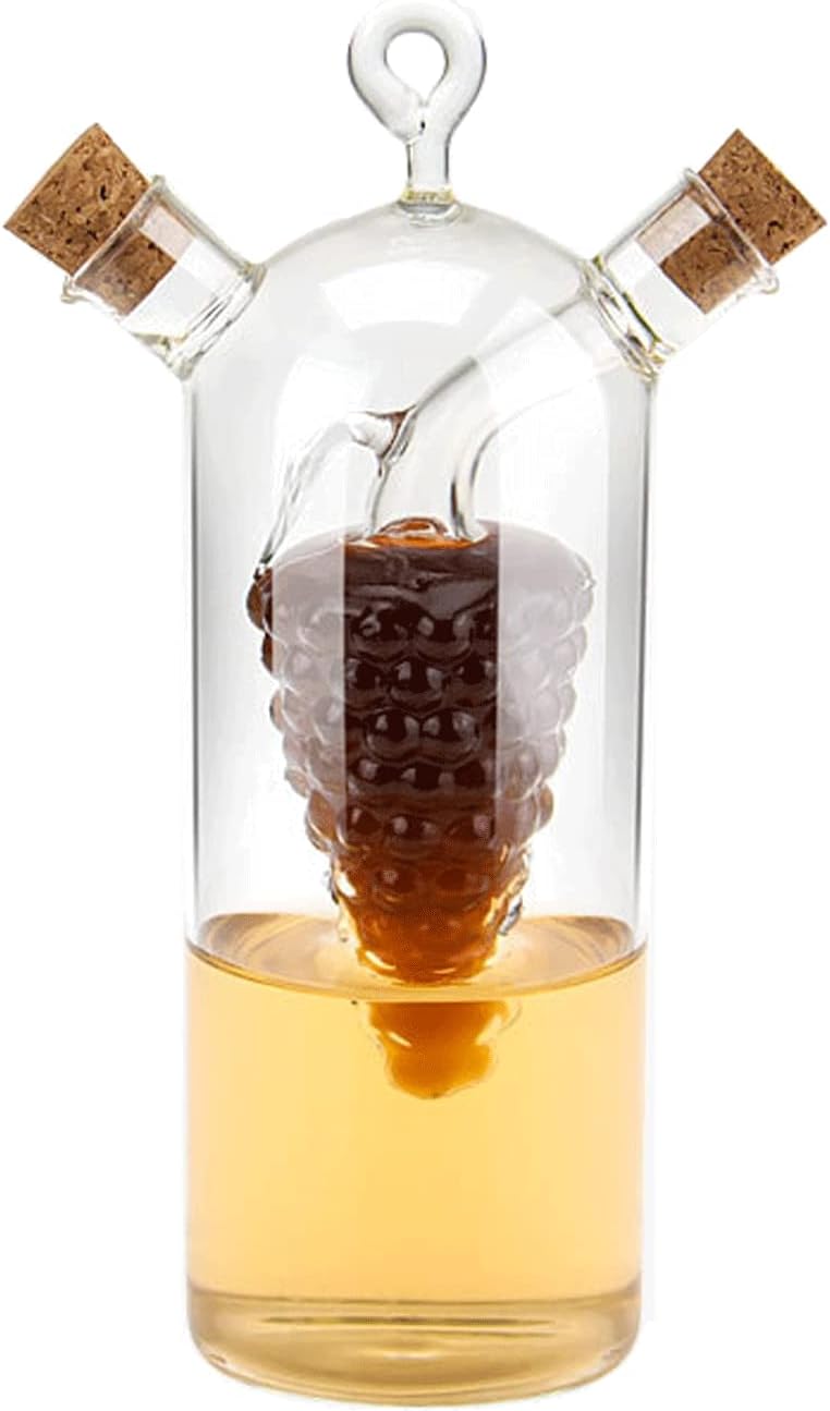 WINAKUI 2'si 1 arada zeytinyağı sirke sebili, şeffaf cam sirke ve yağ şişeleri, çift dökme ağzı yağ dağıtıcı şişe mutfak pişirme kabı için