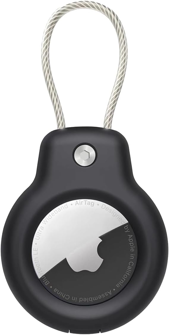 Buff TagSafe Rope Steel Taşınabilir Anahtarlık Kaybolmaya Karşı Güvenli Metal Halat ile Asılabilir AirTag Kılıf