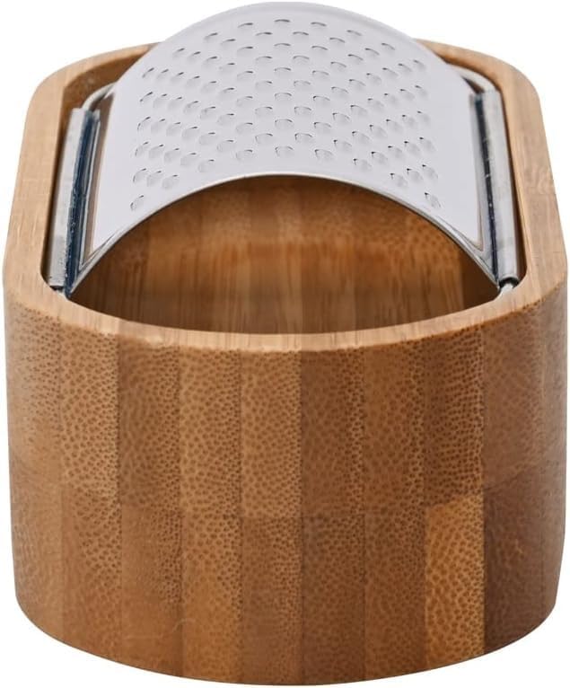 Bambu Sarımsak, Peynir Rendesi ve Saklama Kavanozu, Paslanmaz Çelik ve Bambu Malzemeden Üretilmiştir. Rendelenmiş Peynirin Dağılmadan Servis Edilmesine Yardımcı Olur. (15cm*4cm*7cm)