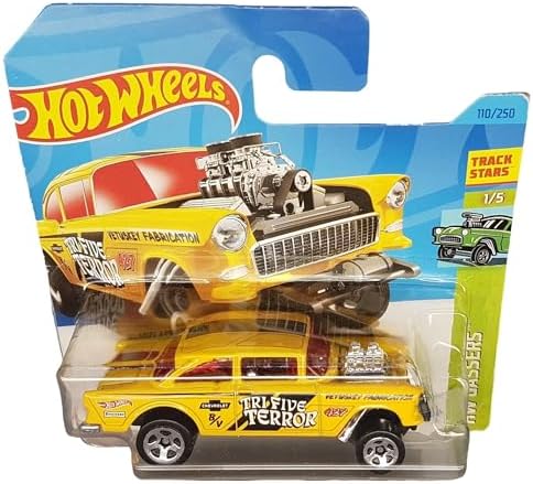 - ´55 Chevy Bel Air Gasser - HW Gassers 1/5 - HKH61 - Short Card - Track Stars - Firestone - GM - Mattel 2023 - 1:64