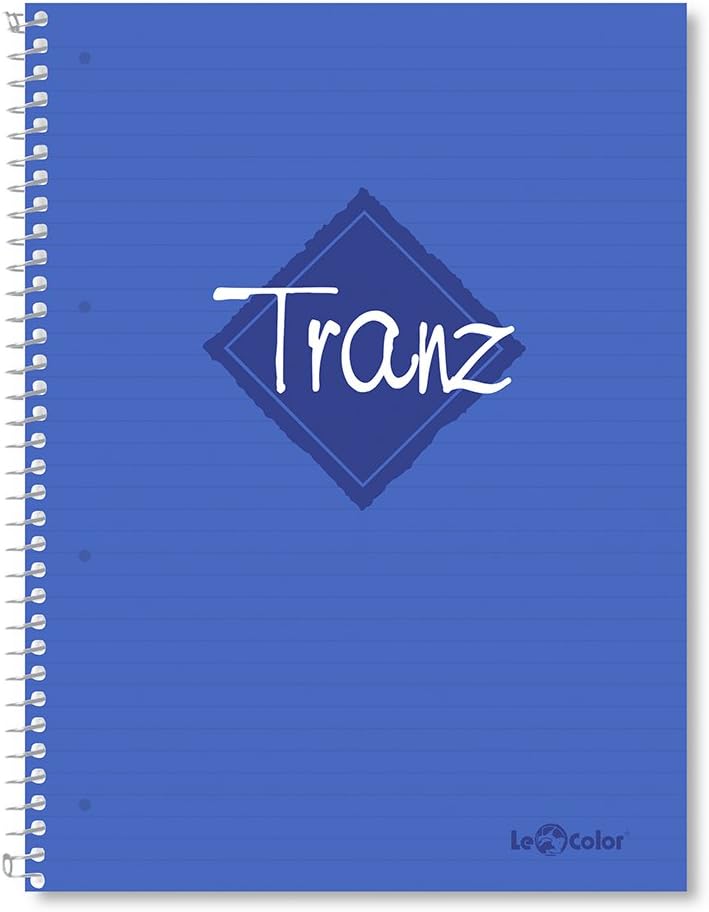 Lé 2012095/2 Tranz PP Kapak, 1.hamur kağıt Spiralli defter, Mavi