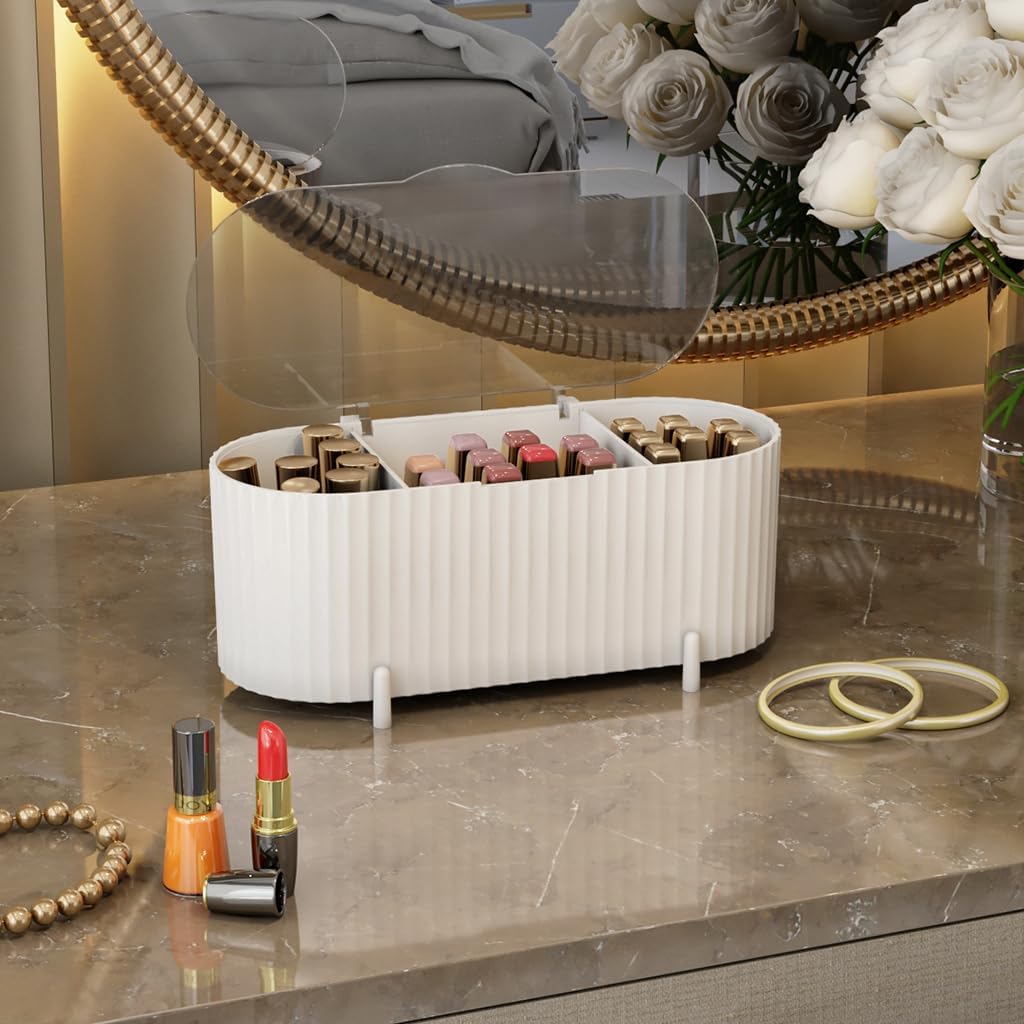Kozmetik Pamuk Banyo Mutfak Masa Düzenleyici Makyaj Organizeri (Beyaz)