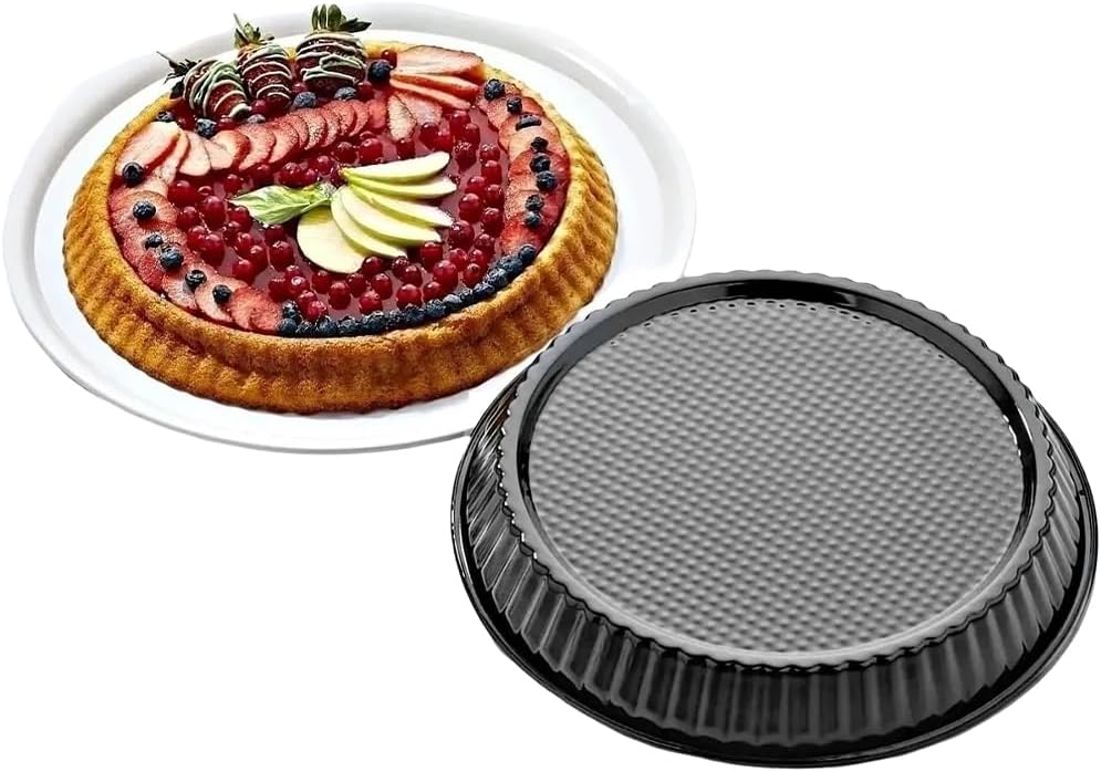 28 cm Yapışmaz Turta ve Tart Kalıbı - Yuvarlak, Kabartmalı Tabanlı Profesyonel Tart Tavası, Kolay Çıkarma, Tatlı & Kiş İçin İdeal