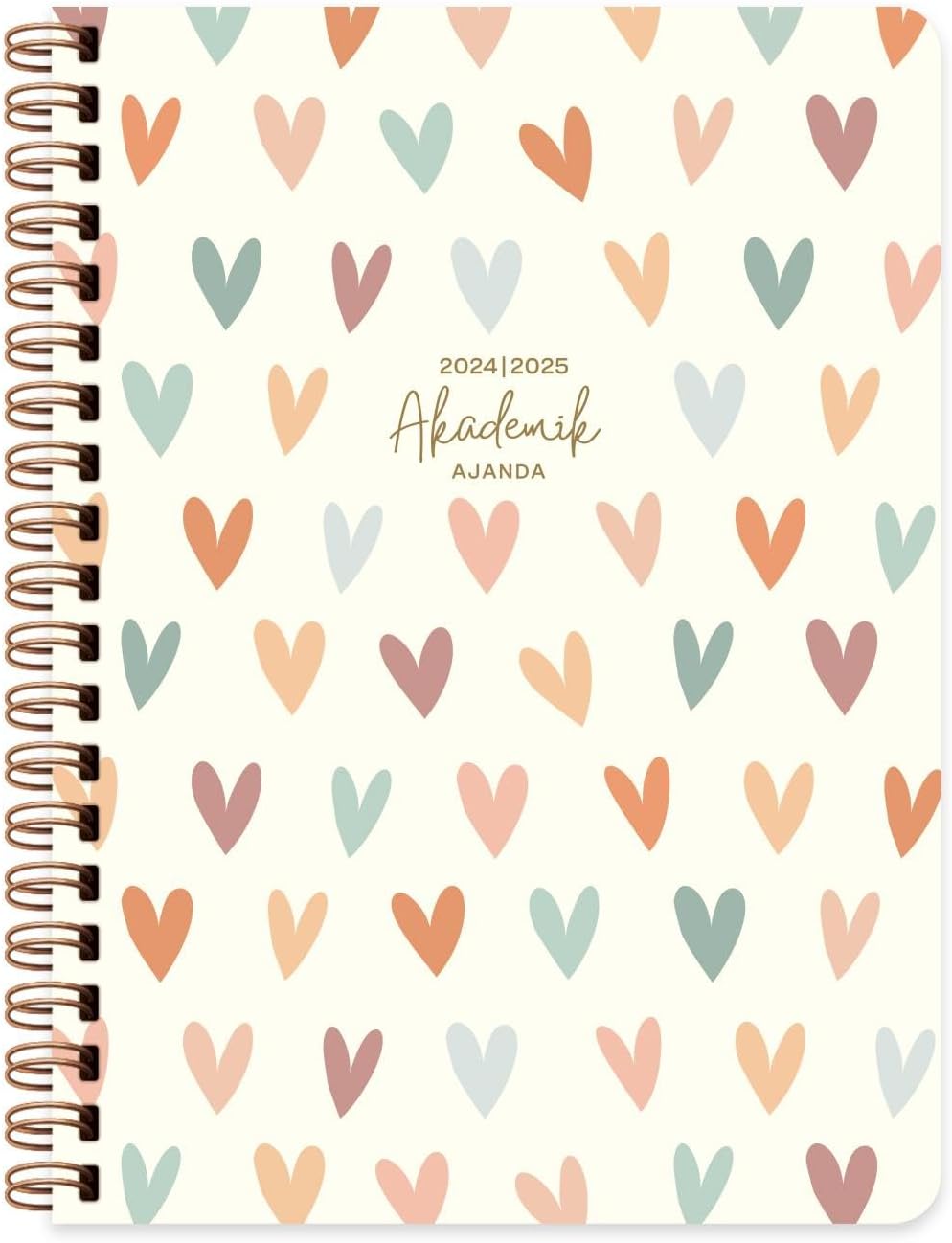 16 * 23 Spiralli Akademik Ajanda - Kalp
