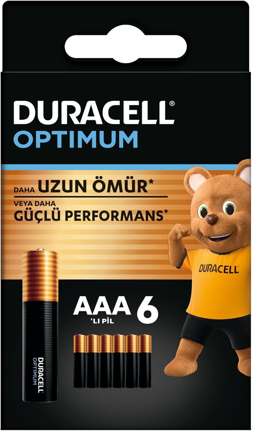 Optimum AAA Pil (6’lı Paket) - Alkalin Pil 1,5V - Pil Saklama Paketi - LR03 MX2400