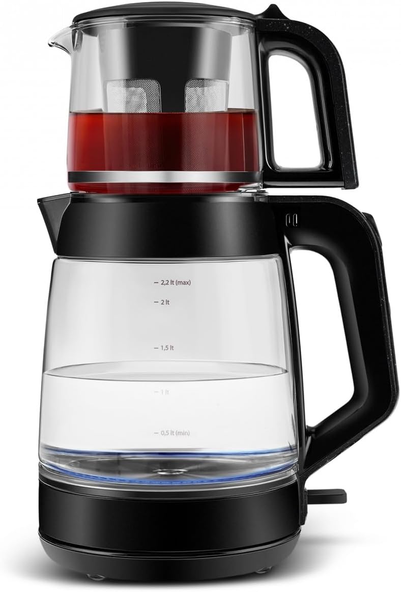 Glass Tea XL 2 in 1 Cam Çay Makinesi Shiny