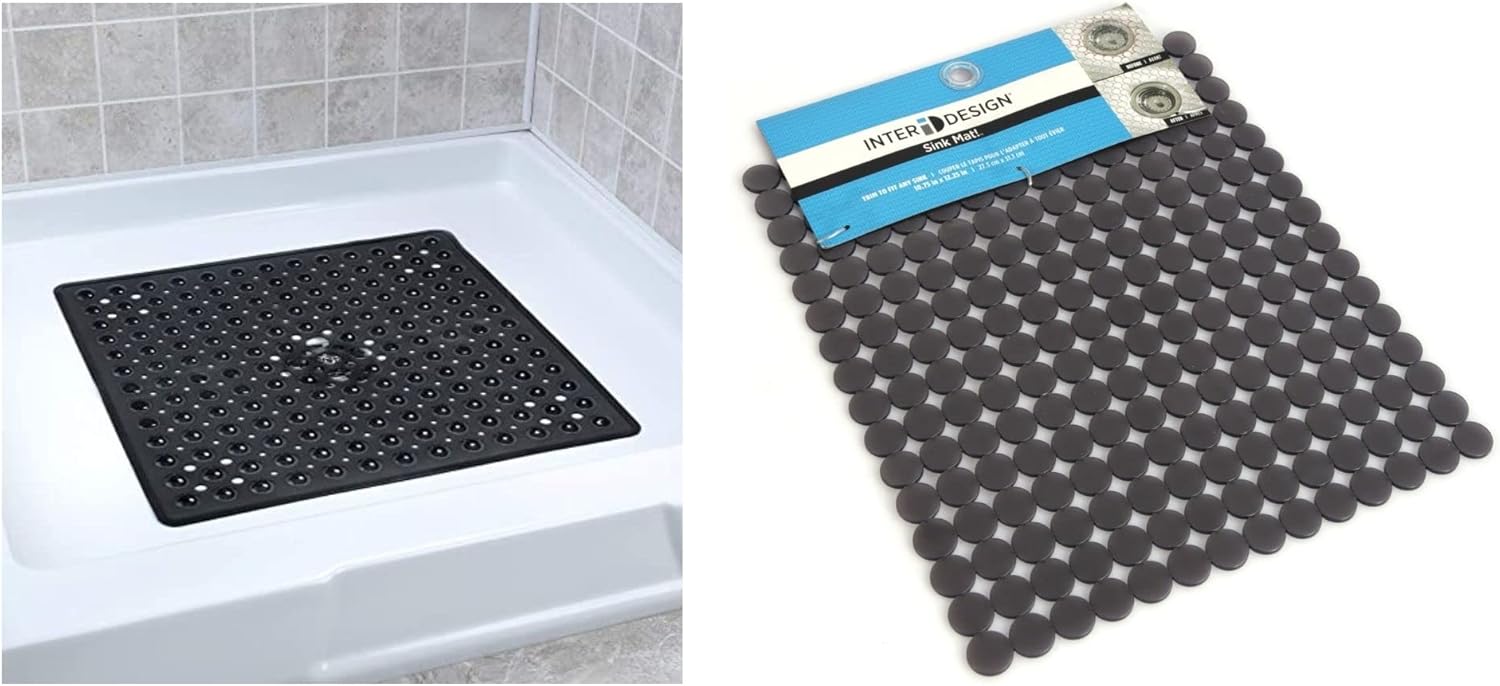 Homi Banyo Duşakabin İçi Kaydırmaz Gri Damlalı 27x31x0,8cm