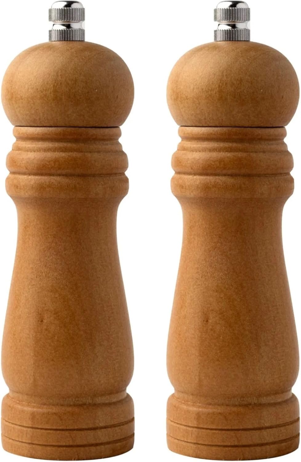 Orta Boy Bambu Gövdeli Ahşap Tuz Karabiber Değirmeni, Baharat Öğütücü 2 Adet