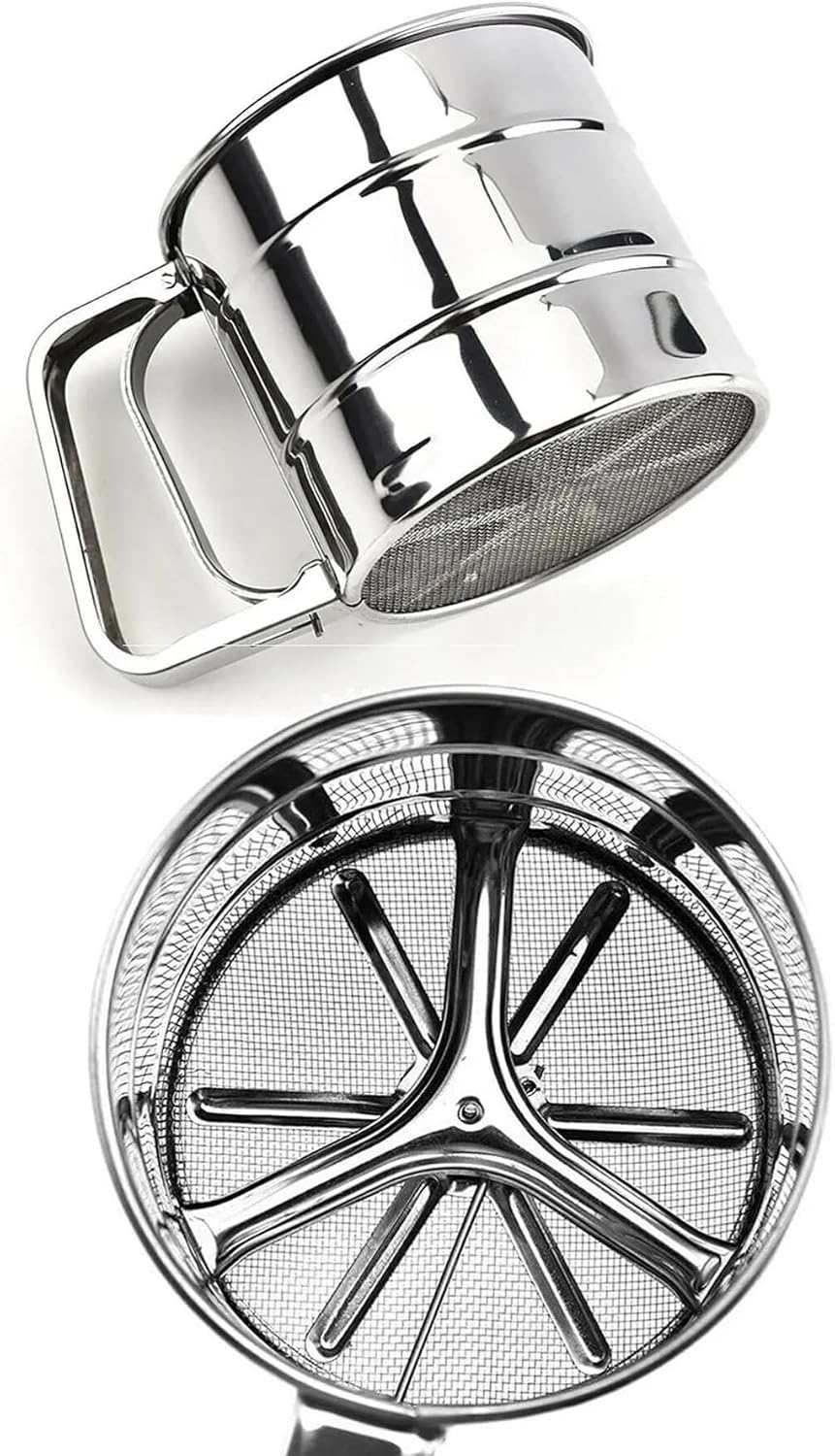 Pratik Paslanmaz Tetikli Metal Un Eleği - Paslanmaz Metal Un Ve Şeker Eleği - Metal Elek