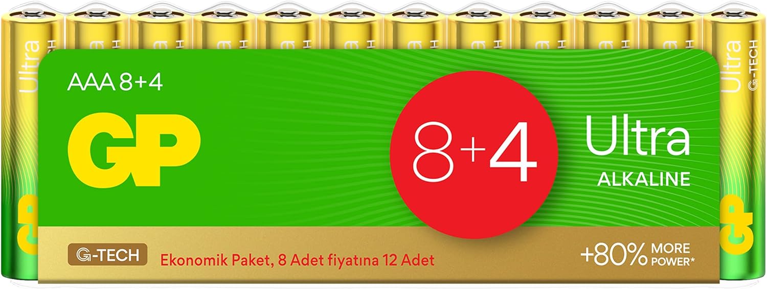 G-TECH Ultra Alkalin LR03 - AAA Boy 1.5V Pil 12'li Shrink