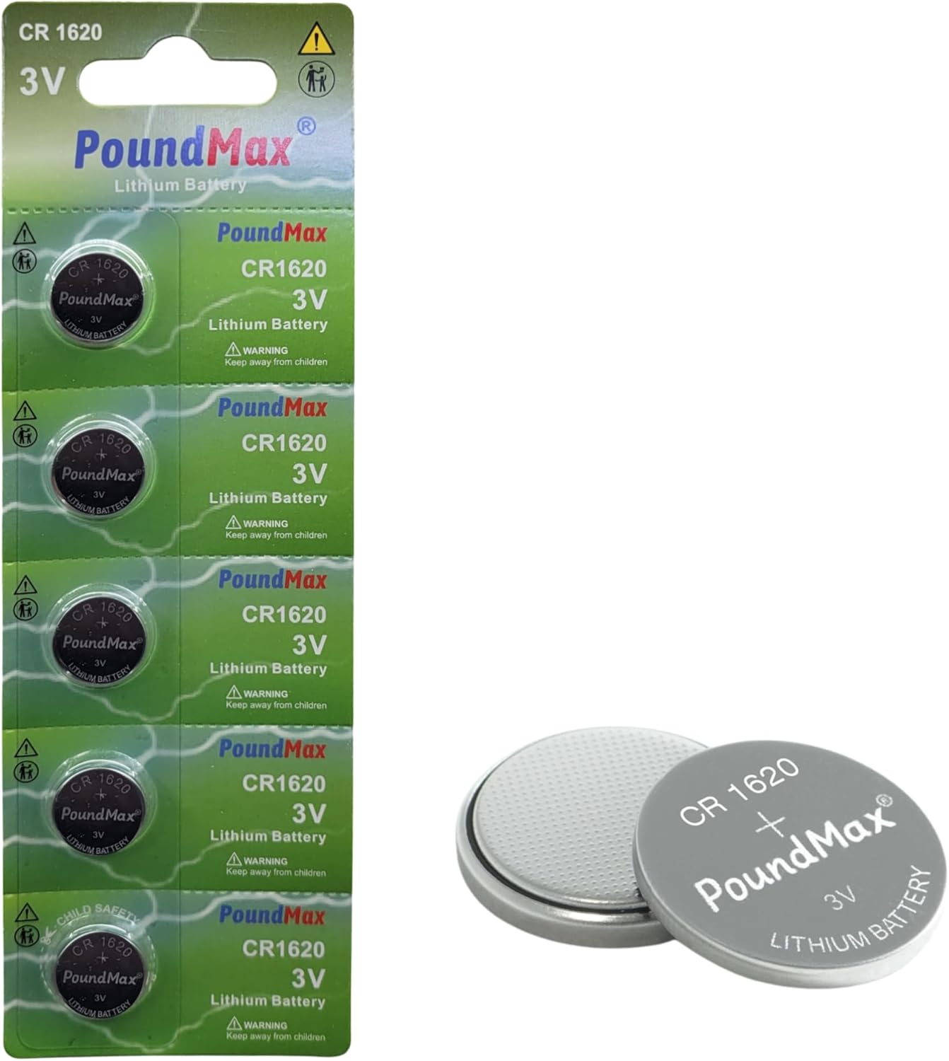 düğmeli piller 1620 CR1620 DL1620, 3 V, 5'li paket