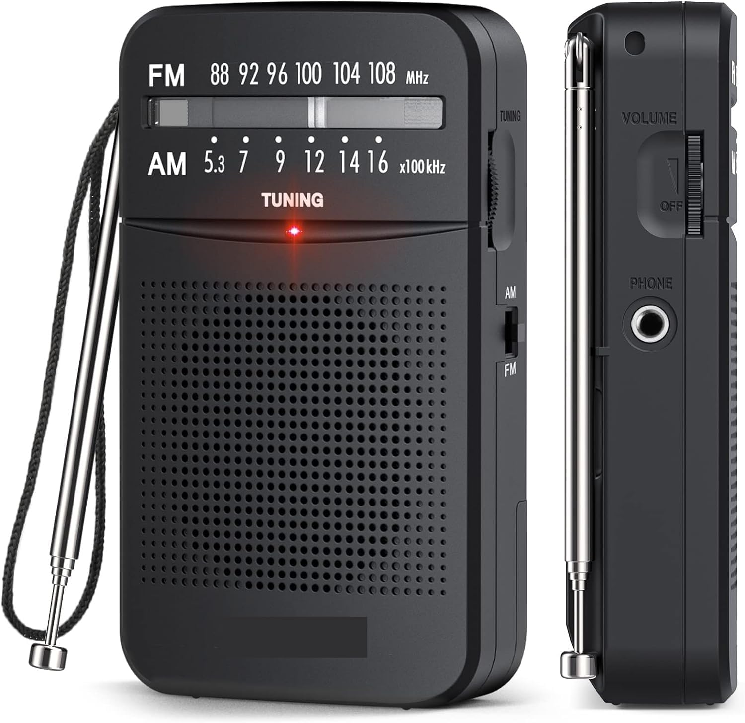 HT-263 Taşınabilir AM/FM Radyo Küçük Boy Cep Radyosu Pilli Radyo K-263