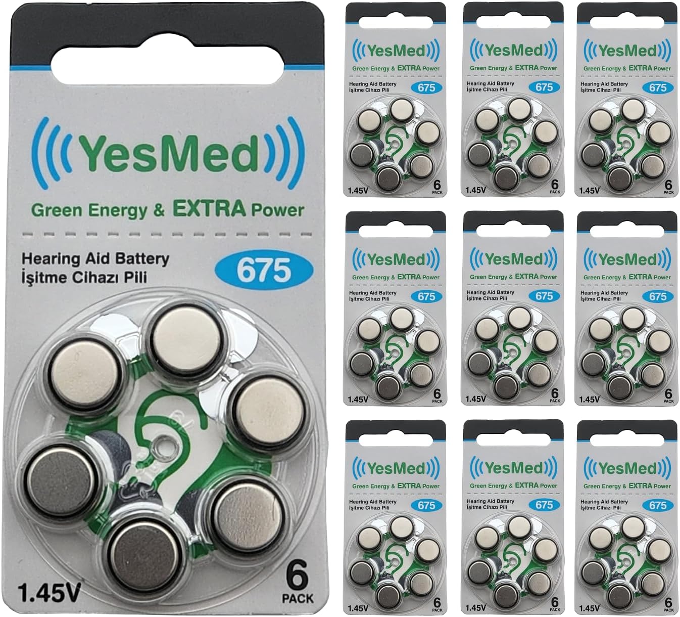 Power 675 Numara İşitme Cihazı Pili (10 Paket x 6 Adet = 60 Adet Pil)