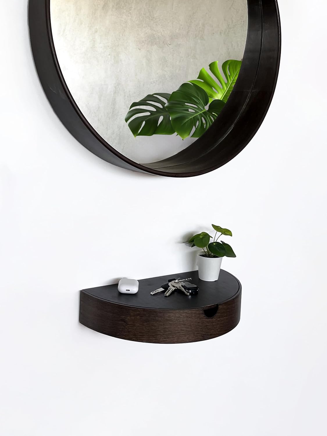 Ahşap Anahtarlık Kutusu ve Dekoratif Duvar Rafı (Ceviz)