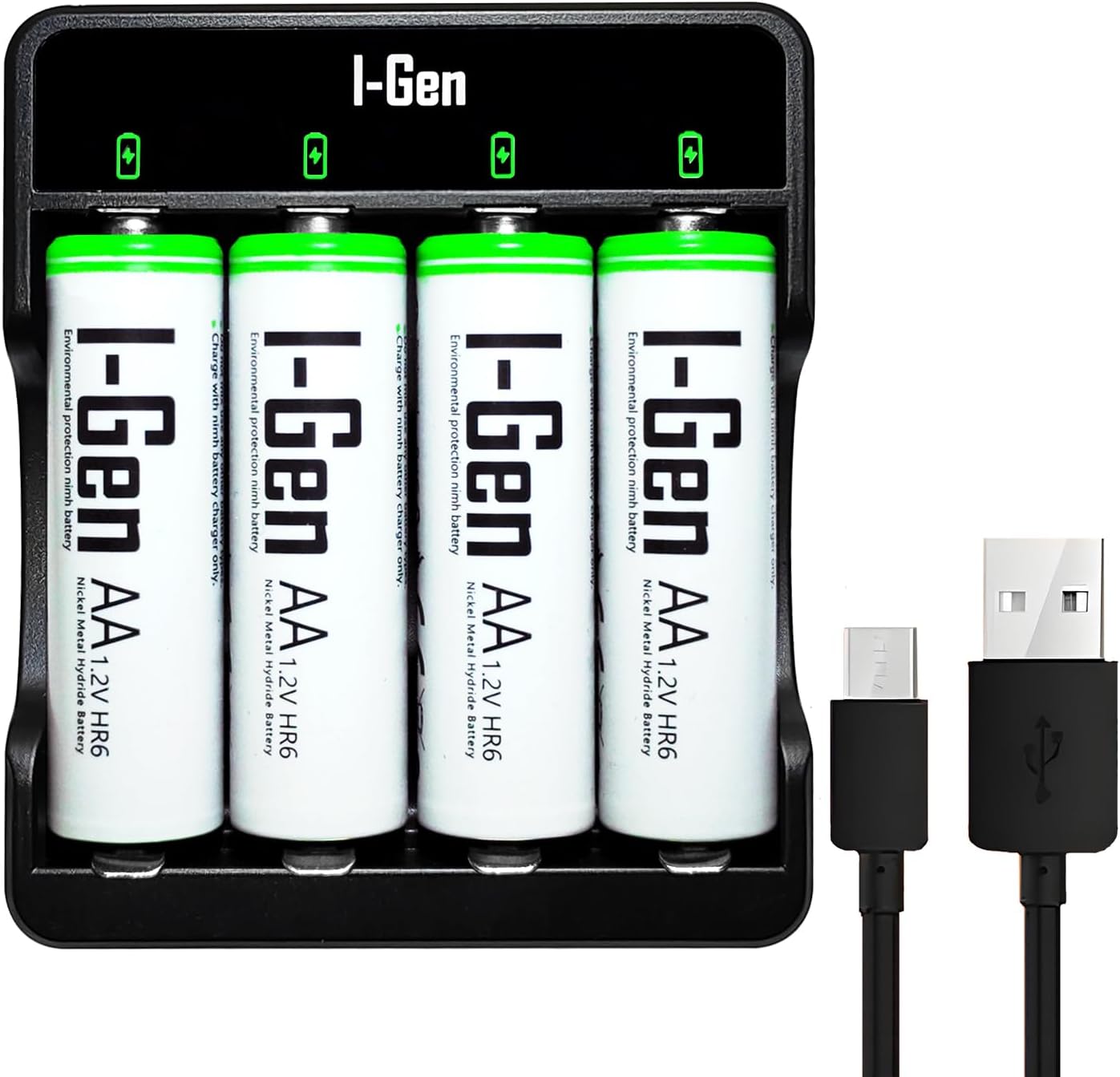 G427 4'lü Pil Şarj Aleti + 4 Adet AA 2700 mAh Pilli Set 1.2V Ni-MH
