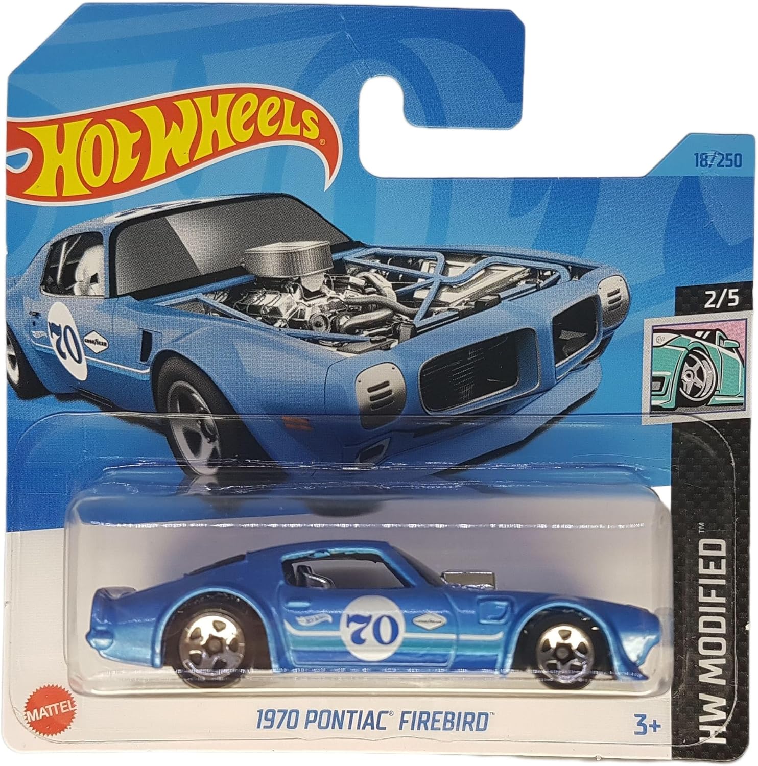 - 1970 Pontiac Firebird - HW Modified 2/5 - HKH83 - Short Card - Good - GM - Mattel 2023