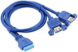 Ars 19 Pin USB 3.0 Dişi To 2x USB 3.0 Dişi Panel Tipi Kablo