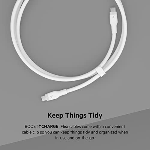 BoostCharge Silikon USB Tip C - C Kablo (2M/6,6FT), USB-IF Sertifikalı Güç Dağıtımı PD Hızlı Şarj Kablosu