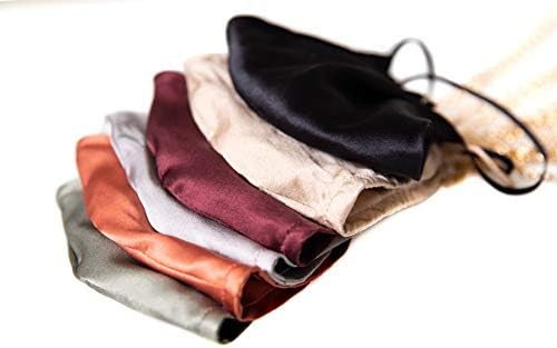 of Silk %100 İpek Fıstık Yeşili Ağız Maskesi Zincir Detaylı