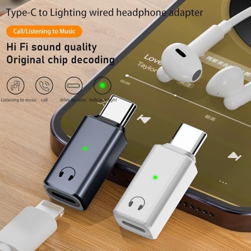 Type C to Lightning Kulaklık Dönüştürücü iPad Yuva Çevirici Müzik Dinleme Arama OTGKL (2)