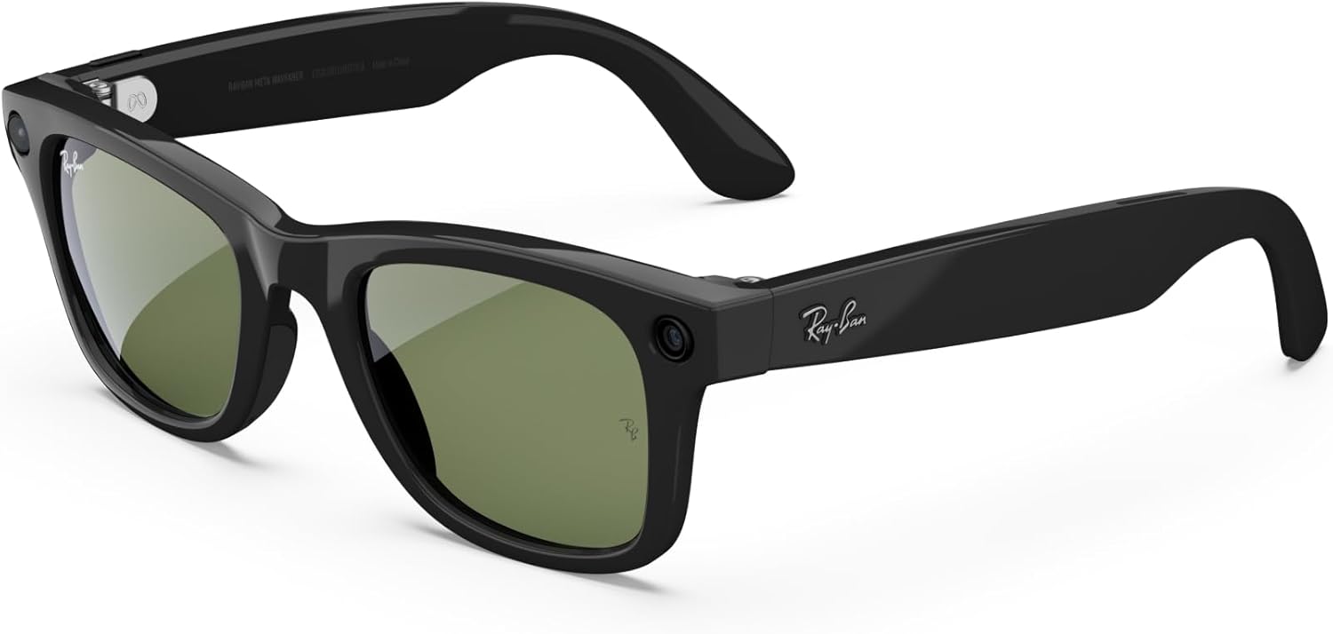 Meta Ray-Ban Wayfarer Akıllı Gözlük Parlak Siyah G15 Yeşil RW4006