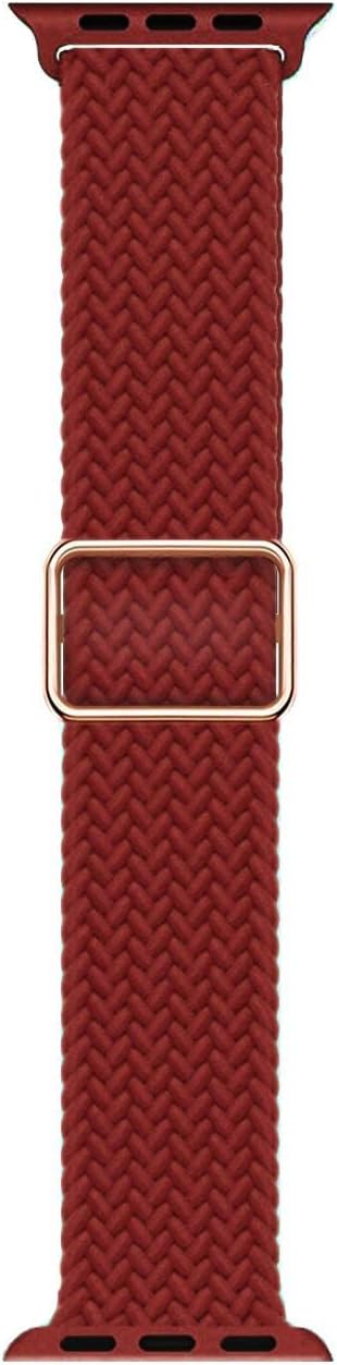 Series 9 45mm için Kordon Knitted Fabric Loop Kırmızı [ Series 9 45mm ile Uyumlu Kordon - Kırmızı]
